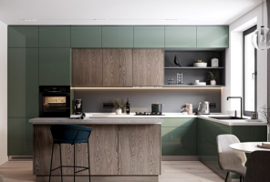 kitchen-green-wood